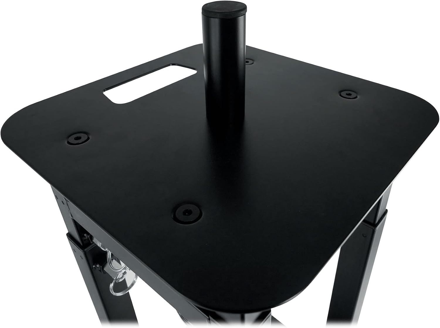 Rockville RTP-GO Black Collapsible DJ Totem Light Stand, 132 lbs Capacity, Portable with Bag and Black/White Scrims, Adjustable Height 39-70 Inches, for DJs and Event Lighting, 2-piece