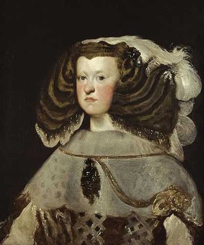 Art portrait de la reine Marie Anne d'Autriche par Velazquez, impression toile premium 60x90