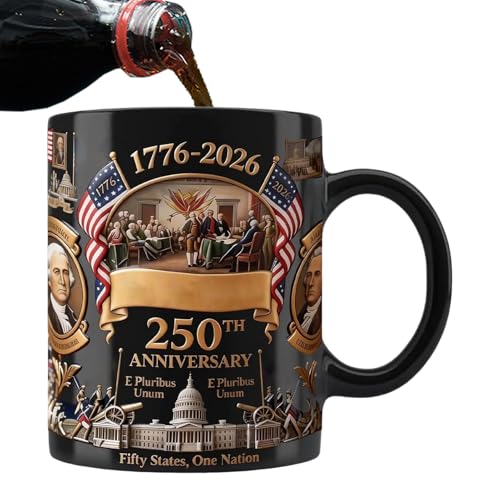Générique Mug à Café,Décoration de Maison en Céramique Commémorative - 450ml 250e Anniversaire des USA Mug Café et Tasse Thé - Pour lait, latte, jus,...