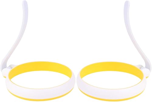 Hemoton 2 unids Herramientas de bricolaje Olla de huevo de silicona Anillos de huevo de silicona Moldes de huevo Anillos de cocina de huevo Anillos