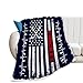 Lureix Hockey Blanket, Navy Blue American Flag Throw Blanket Hockey Gifts for Men Women Boys Girls Lover Adult Cozy Fleece Flannel Bedding Stuff Plush for Couch Sofa Bed Decor 50"X40"