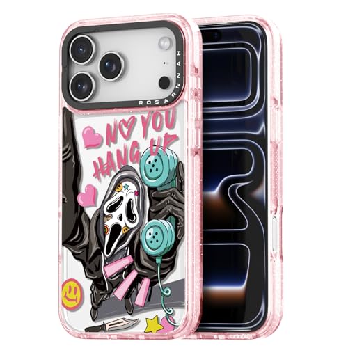 Coque iPhone Pro squelette rose pailleté idée cadeau tendance 6,3"