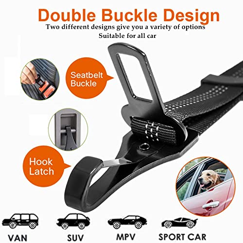 Dog Seat Belt,Adjustable Dog Seatbelt for Car,3 in 1 Dog Safety Belt Leash,Reflective Bungee Dog Car Seatbelt with Hook& Buckle, Dog Car Seat Belt with Aviation Zinc Alloy Rotatable Carabiner Dog Seat Belt,Adjustable Dog Seatbelt for Car,3 in 1 Dog Safety Belt Leash,Reflective Bungee Dog Car Seatbelt with Hook& Buckle, Dog Car Seat Belt with Aviation Zinc Alloy Rotatable Carabiner