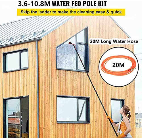 Ausziehbare Dachreinigungsbürste und Fensterabzieher-Set, 6 m lange wasserführende Stange für Solarpanel- und Fensterreinigung, Teleskop-Design für einfache Erreichbarkeit