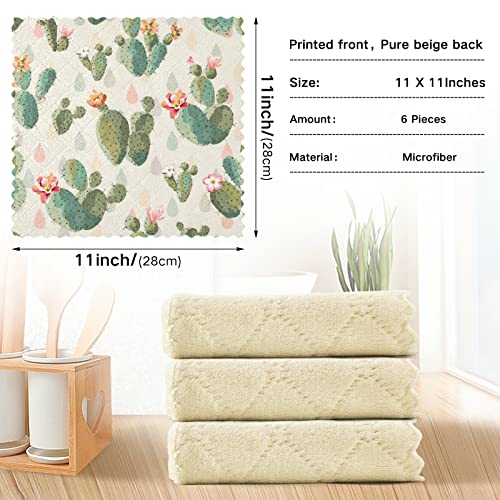 Suabo Desert Cactus Kitchen Towels 6 Pack Dish Towels Reusable Cleaning Dish Cloths Dish Rag For Kitchen #TOP2
