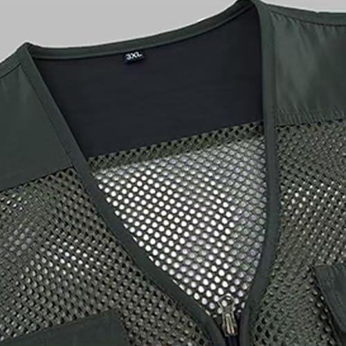 Men's Mesh Fishing Vests Photography Work Multi-Pockets Utility Waistcoat Outdoors Journalist's Sleeveless Jacket3