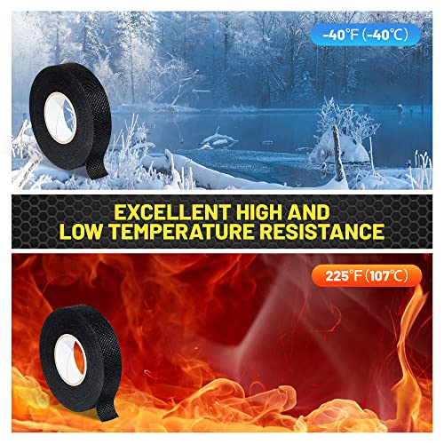 Image of Oyviny Wire Harness Cloth Tape 3 /4-Inch by 50-Foot (8 Rolls), Self-Adhesive Fabric Tape for Automotive Engine and Electrical Wiring Harness Noise Damping, High Temp Wire Loom Tape