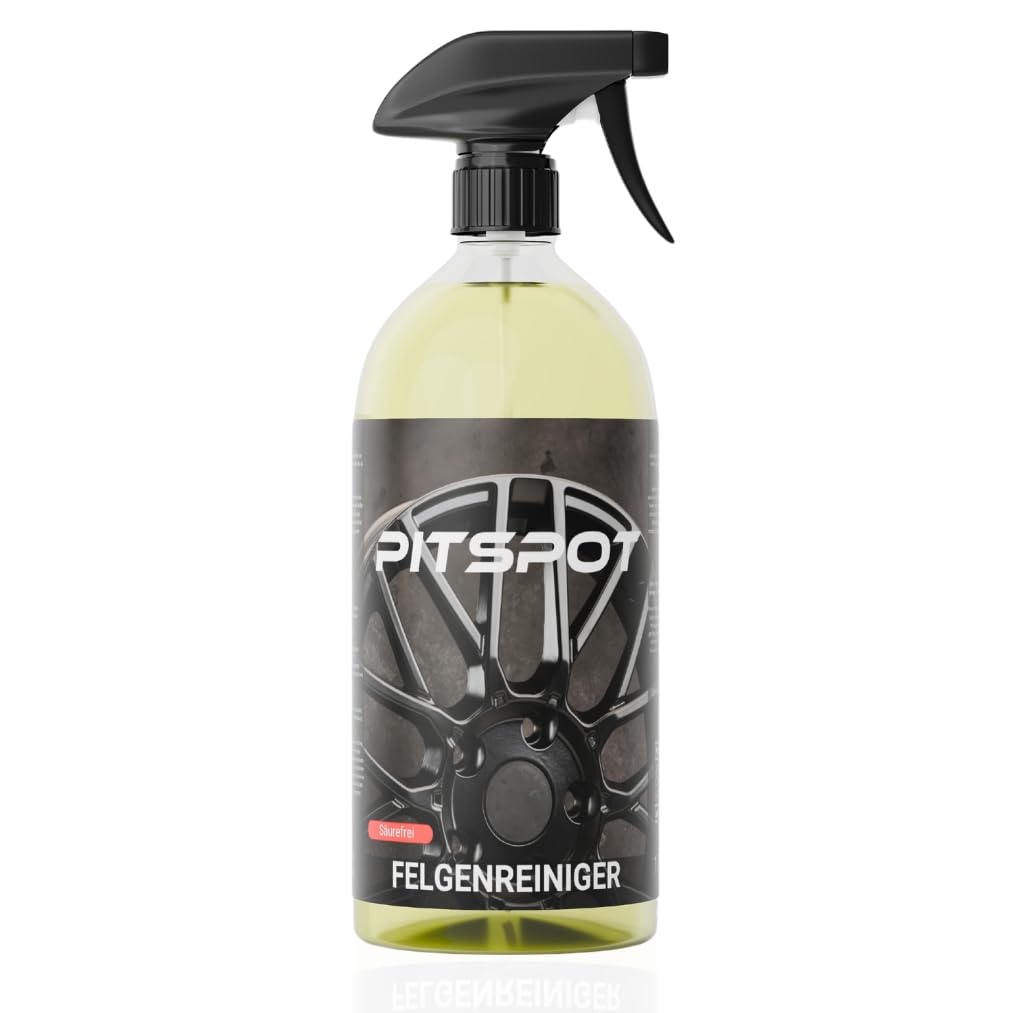 PITSPOT® Premium Auto Felgenreiniger (1.000ml) für lackierte & matte Alufelgen Stahlfelgen Chromfelgen - 100% säurefrei - Felgenreiniger für professionelle Auto Pflege