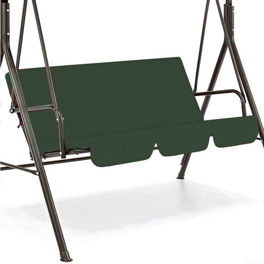 Cuscino impermeabile per dondolo da giardino da 150 cm, copertura antipolvere di ricambio per dondolo a tre posti (verde scuro)