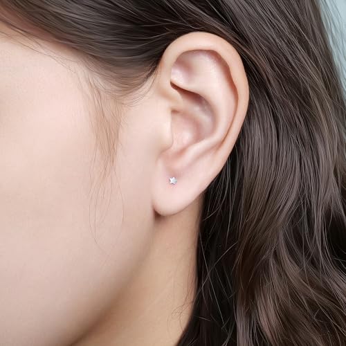 limerencia 18G Pure Titanium Body Piercing Jewelry, G23 Hypoallergenic Flat Back Internally Threaded Tragus Helix Cartilage Conch Medusa Lip Labret Piercing Stud Earrings for Women Men3