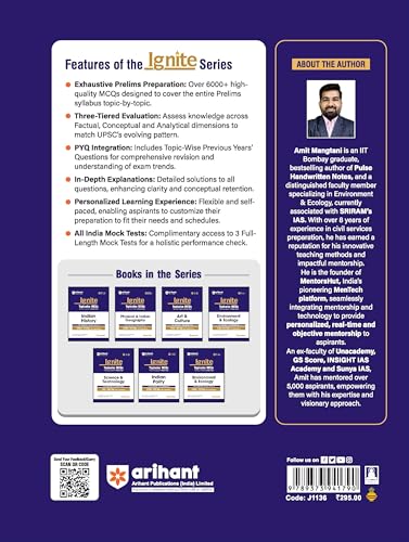 Image of Arihant Ignite Topicwise MCQs Science & Technology For UPSC Prelims & State PCS Topicwise MCQs | 750+ Solved Questions with Explanations | UPSC ... Questions & Practice Sets | English Medium