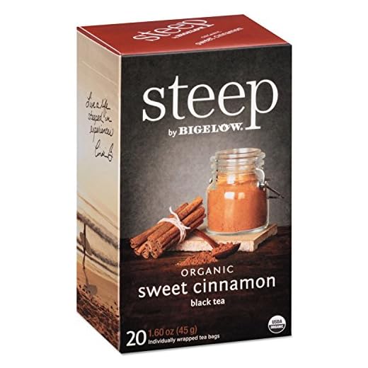 steep Organic Sweet Cinnamon Black Tea 20 Count Box (1 Box), Certified Organic, Gluten-Free, Kosher Tea in Foil-Wrapped Bags