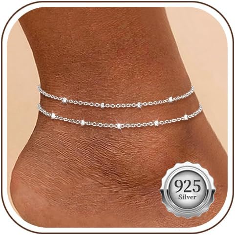 Cavigliera Donna In Argento Sterling 925, 22+5 Cm Regolabile, Placcata Oro Rosa/Oro/Argento, Ipoallergenica, Con Confezione Regalo - 3