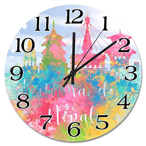 Horloges murales rondes de Katmandou silencieuses 38 cm à piles salon - 2