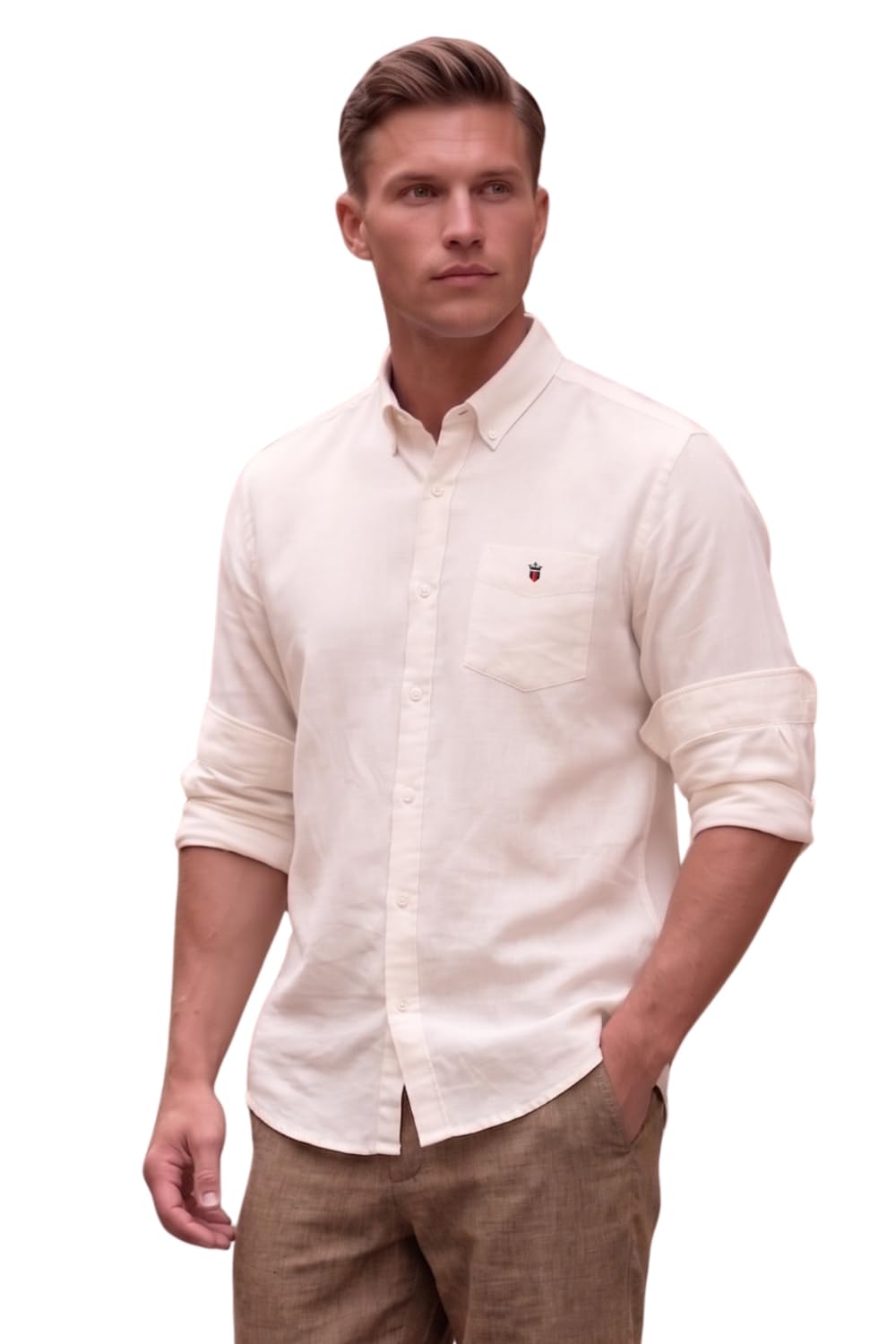 louis philippe Men’s Linen Blend Solid Shirt with Soft Handfeel & Naturally Antibacterial Finish – Holiday Wear-picture-10