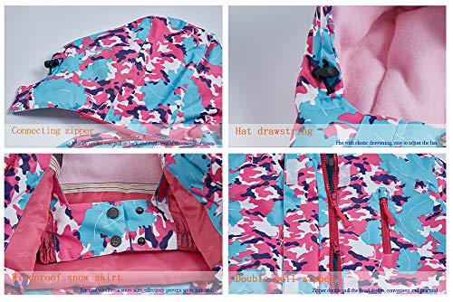 Image of Girls /Boys Snowsuits Hooded Insulated Windproof Winer Coats Ski Jacket Snow Pants Set