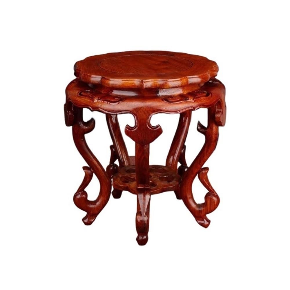F4j5L7g2 Display Stand Base Circular Rosewood Bonsai Stool Pedestal, Vase Fishbowl Display Base Stand