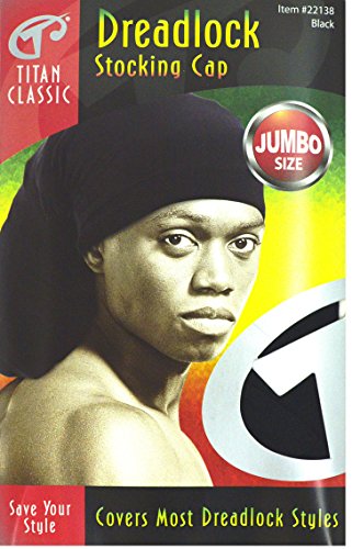 Titan Classic Dreadlock Stocking Cap Jumbo Size Kufi cap (17.5" inch Length)