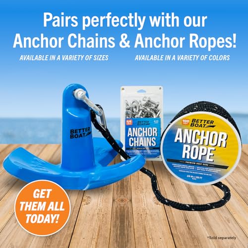Image of River Anchor 8 lb for Kayaks Canoes Dinghies and Jet Skis, Vinyl Coated | Cast Iron Mushroom Anchor with Bow Shackle for Lakes Rivers Mud, Better Boat