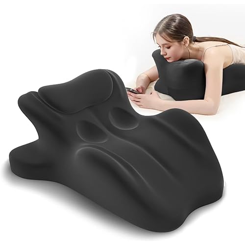 Sweet Spot Pillow, Chiro Monk Pillow for Couples, 27° Angle Perfect Position Ergonomic Contoured Support Pillow, Multi-Functional Memory Foam Lounger Cushion Back Support (Black)