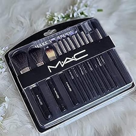 M.A.C Premium Makeup Brush Set Of 12 Pieces For Professional Party Makeup Foundation Eyeshadow Ebbrow mascara Brushes Face Powder Brush (Black)-picture-10