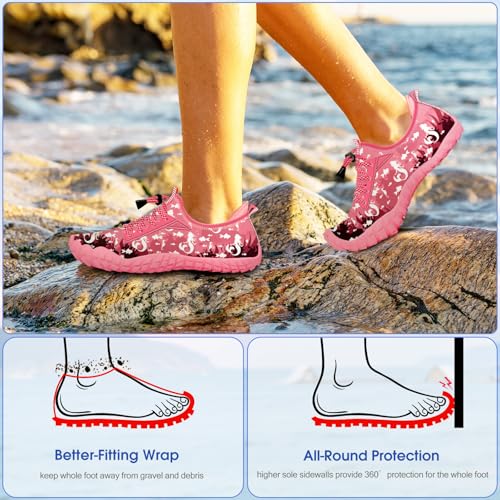 Image of Built-in Heel Grips Water Shoes for Kids Girls Boys Hiking Wide Barefoot Swim Beach Pool Big Kid