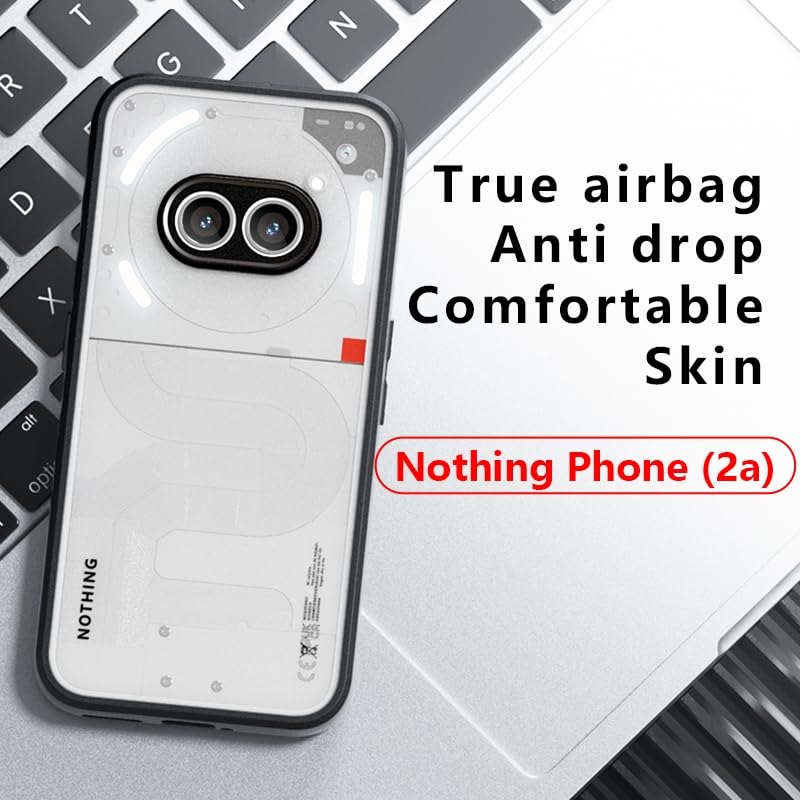 Image of REALCASE Clear Armor Case for Nothing Phone 2A / 2A Plus | Hard PC Back & Soft TPU Bumper Shockproof Protective Slim Fit Thin Cover for 5G (Black+Clear)