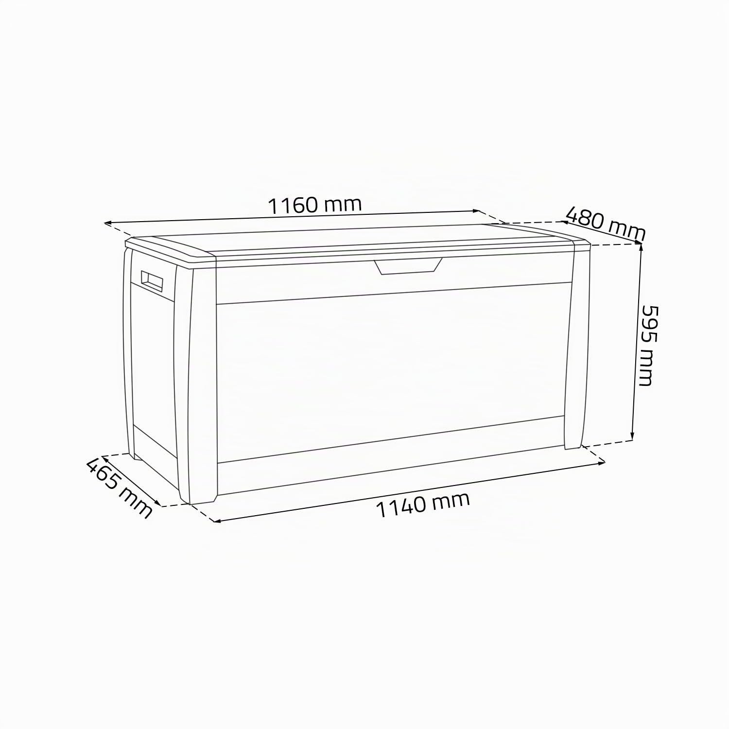 Boîte de jardin 310 litres Boxe Matuba couleur chocolat 119 x 48 x 60 cm