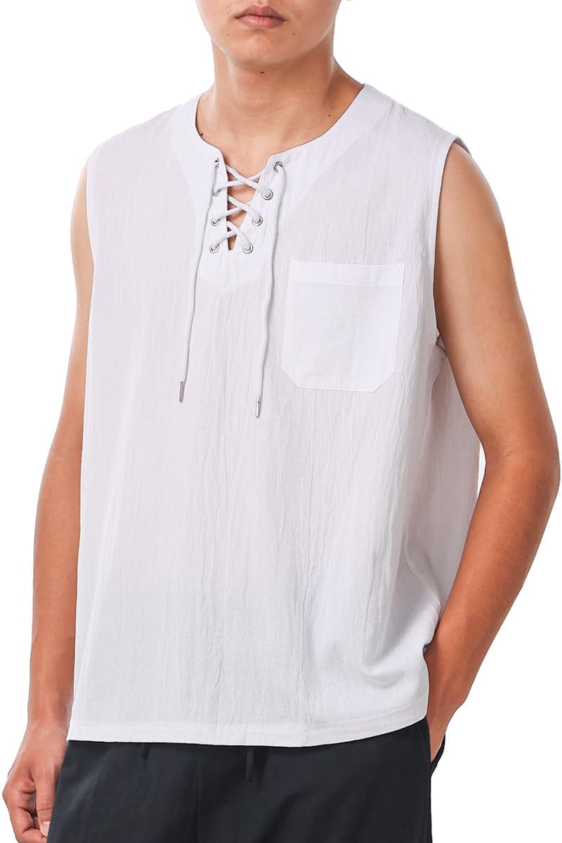 COSDREAMER Mens Shirt Medieval Renaissance Viking Pirate Shirt Tops Blouses