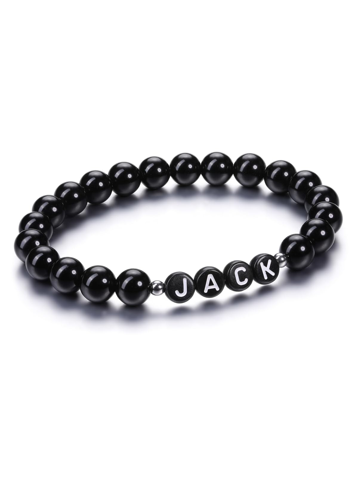 YDYDTTKD Pulseras Personalizadas para Mujeres, Hombres, Regalos, Letra Inicial grabada Personalizada, Pulsera con Cuentas, Regalos de cumpleaños para mamá, papá, Novio, San Valentín, Aniversario,