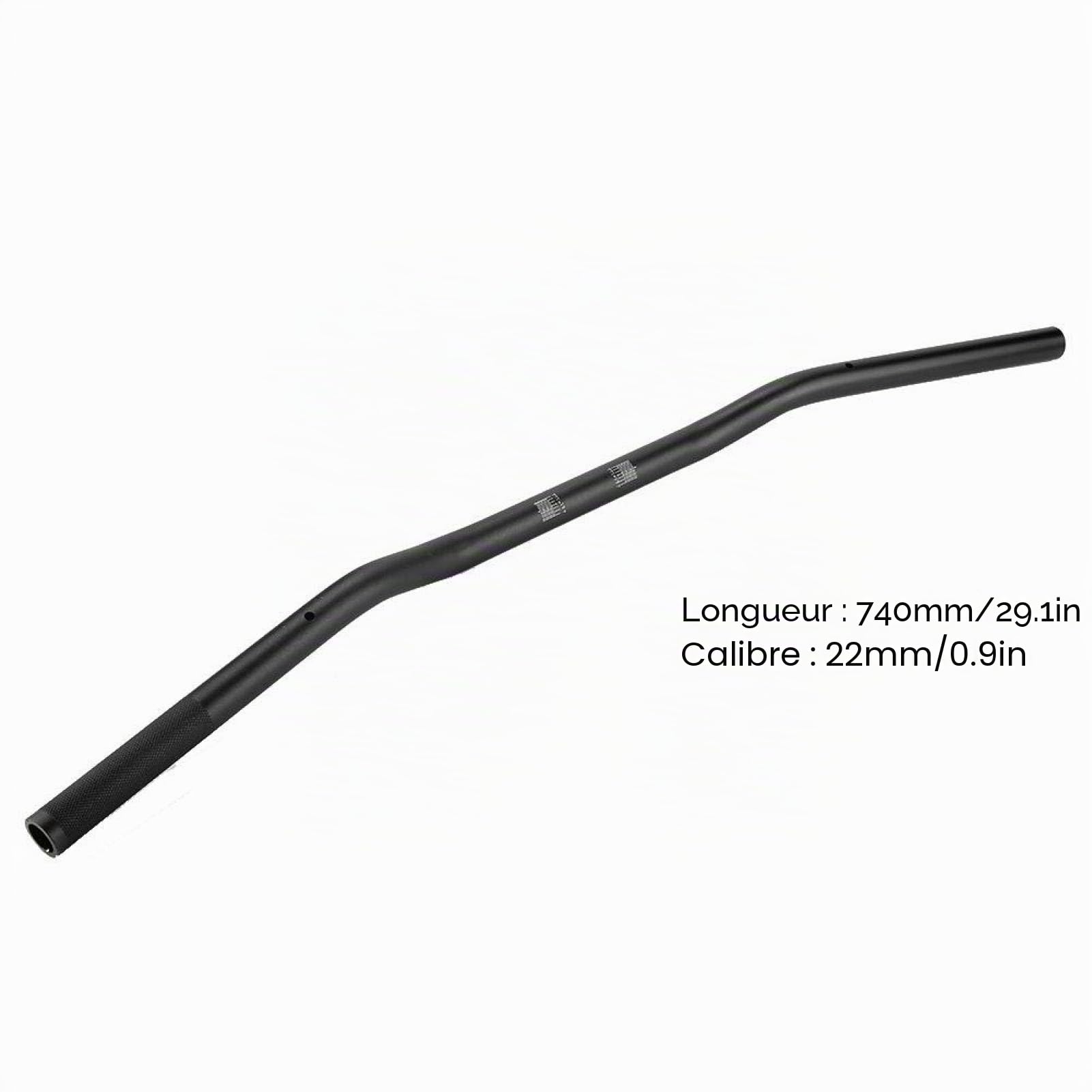 Qiilu 22mm Guidon Plat de Moto en Alliage d'aluminium Rétro Modifiée guidon plat(Noir mat)