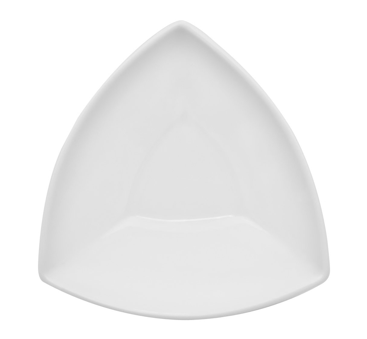 CAC China TUP-B9 Triumph 22.86 cm, cuenco triangular, de porcelana blanca, caja de 12
