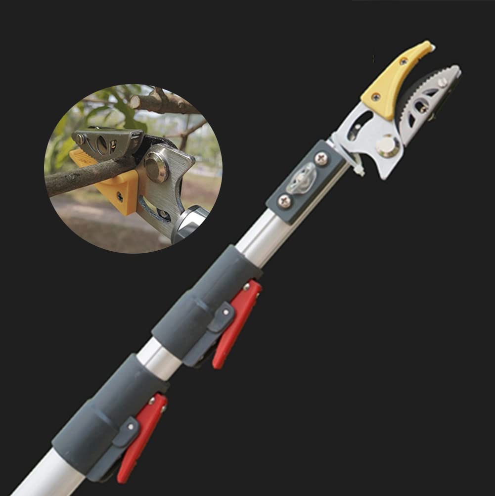 Manejo con una sola mano + sierra de podar (– 3,40 m) – Tijeras telescópicas para podar árboles arbustos frutas cortasetos telescópicos – Cortasetos de ahorro de mano – Herramienta manual de corte de