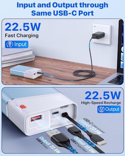 Portable Charger 20000mAh, 22.5W PD 3.0+QC 4.0 Super Fast Charging Power Bank, Cooler Aerospace Metal Case for iPhone 17 16 15 14, 13 Android iPad Samsung Google Tablet & More, Travel Essential - image 5
