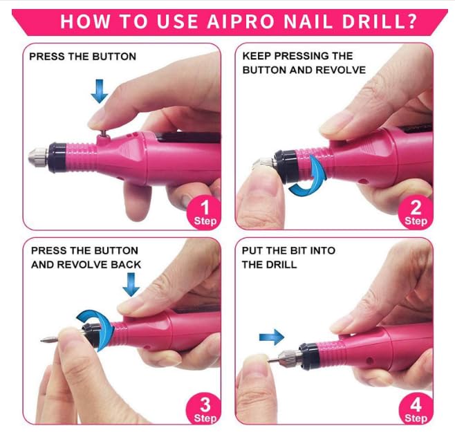 Nail Art Drill KIT, Professional Finger Toe Nail Care Electric Nail Polishing Machine Manicure Kit Nail art Under Professionals for salon and home use only. - Image 4