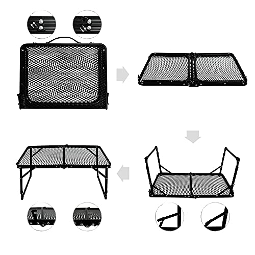 Mesa plegable de camping TIYASTUN - pequeña, portátil, ajustable, para picnic y playa miniatura 4