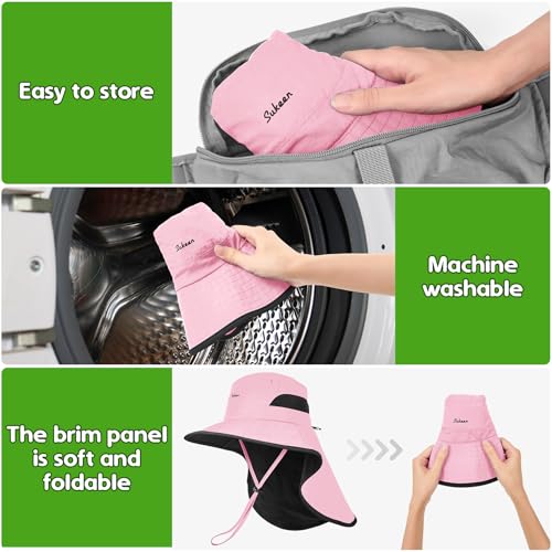 Sukeen Kids Sun Hats with Neck Flap for Girls Boys,Lightweight Kids Beach Hat Quick-Drying Fishing Hat for Outdoors4