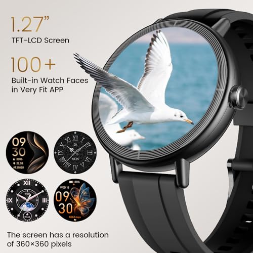 Image of Smart Watch for Women, 1.27 inch HD Fitness Tracker with Bluetooth Calls(Answer&Make) IP68 Waterproof Smartwatch Compatible IOS /Android,100+ Sport Modes Watch with Heart Rate /Sleep Monitor Pedometer Black