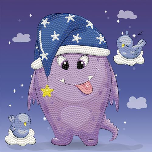 Image of DIAMOND DOTZ Monster Tale Dotz Box Monster Diamond Painting Kits for Adults - Diamond Art Kits a Relaxing Creative Craft Kit with Dotz Gems 8.7 inchx8.7 inch