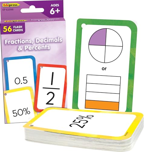 Teacher Created Resources Fractions, Decimals & Percents Flash Cards (EP62098)