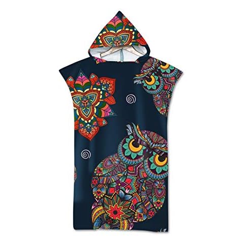 Treer Toallas de Playa Toallas con Capucha, 3D Impresión Poncho Toalla Baño Cover