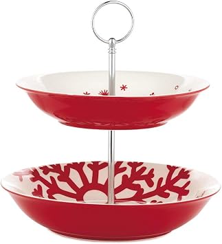 Snowflakes Two-Tiered Serving Stand