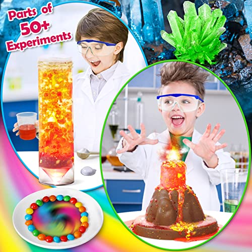 Kacwsoay Science Kit For Kids Age 4-6-8-10, 50+ Lab Experiments Stem Activities Educational Scientist Toys Gifts For Boys Girls, Gemstone Dig, Crystal Growing, Volcano Eruptions, Magic Science #TOP3