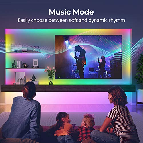 image for MINGER RGBIC LED Strip Lights, Music Sync Bluetooth Lights with Phone 