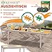 KESSER® Gartentisch ausziehbar Esstisch 180/240x90cm erweiterbar bis 8 Personen Ausziehtisch mit pulverbeschichtetem Stahl-Gestell & HDPE Tischplatte Wetterfest & UV-Beständig inkl. 6 Filz-Untersetzer