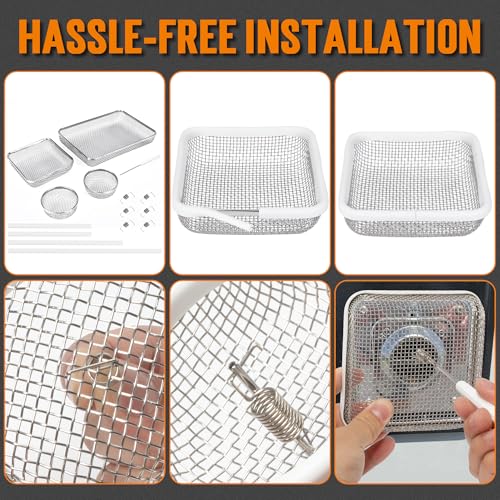 Image of TONDA RV Furnace Vent Screen, Bug Screens Heater Vent Cover for Camper with Installation Tool and Silicone Rubber, 4 Pack, Stainless Steel