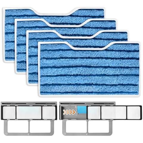 MyKEEPOW Reusable Mop Pads for Shark Vacmop Replacement Pads Vac Mop Pads Refills for VM252 VM251 VM200 VM200C VM190 VM252C QM250 VM250 VC205 Vacuum Mops Floor Cleaning, 1+2+4 Pack Cover
