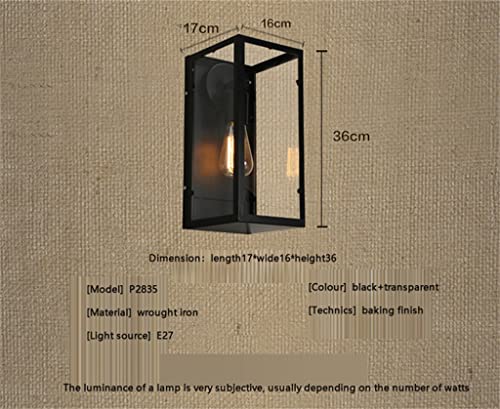 n/a Box Box Mall Loft Industrial Bedside Corridor American American Wall Lights Fixture Iron Home Deco (Color : Black, Size : 1pcs) - Image 5