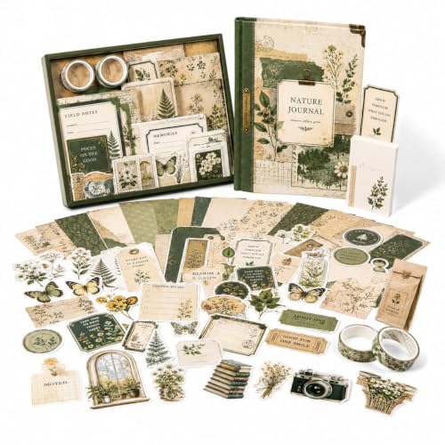 Image of Nature Journal Kit, A6 Blank Notebook, 100 Pages, Botanical