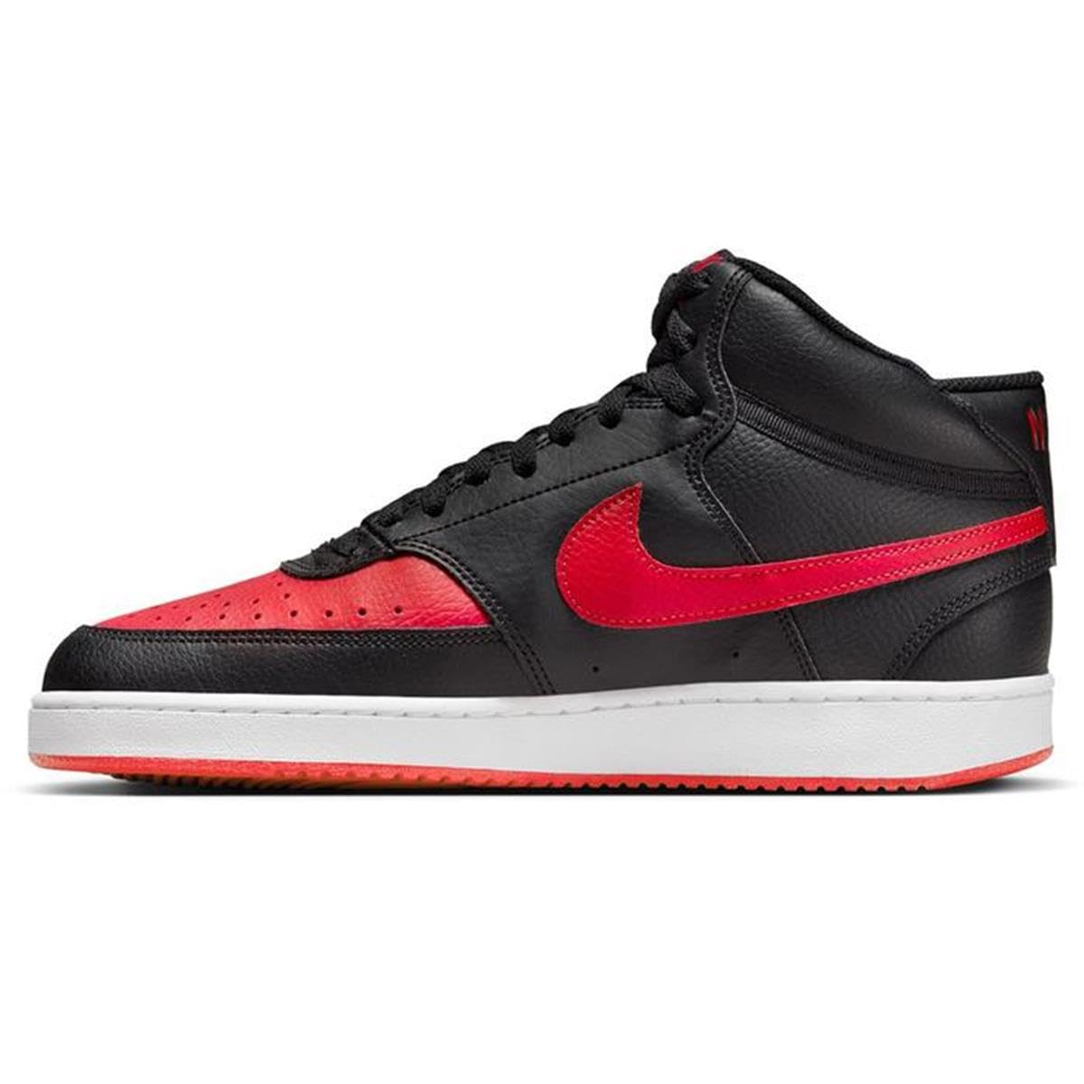 NIKE Herren Court Vision Mid Sneaker, Rot-weiß schwarz/Universität, 42 EU